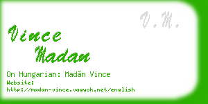 vince madan business card